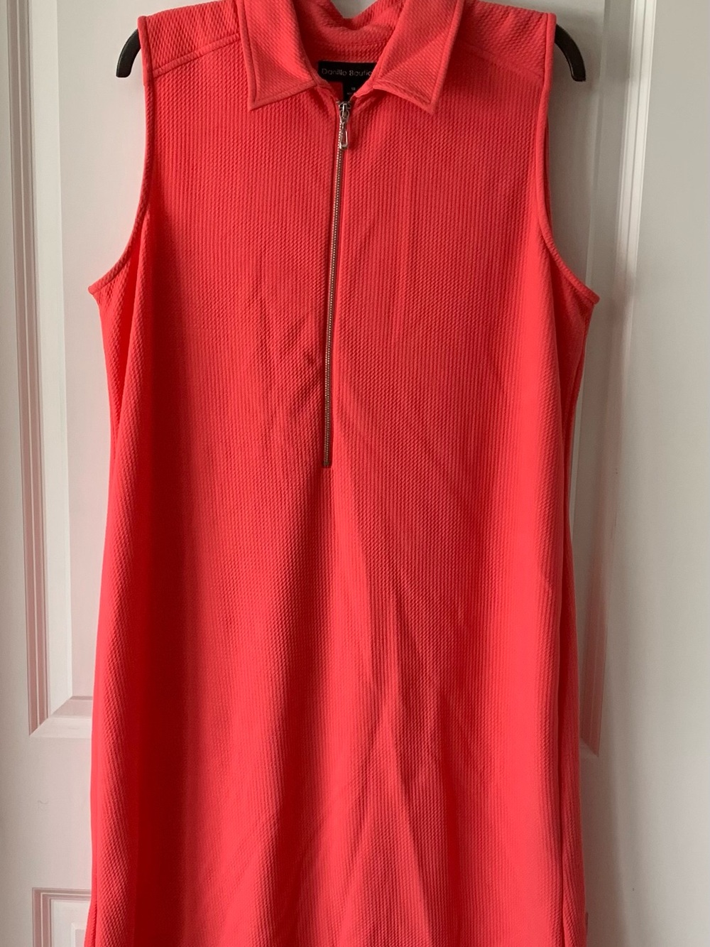 Sleeveless Zip-Front Coral Women's Dress